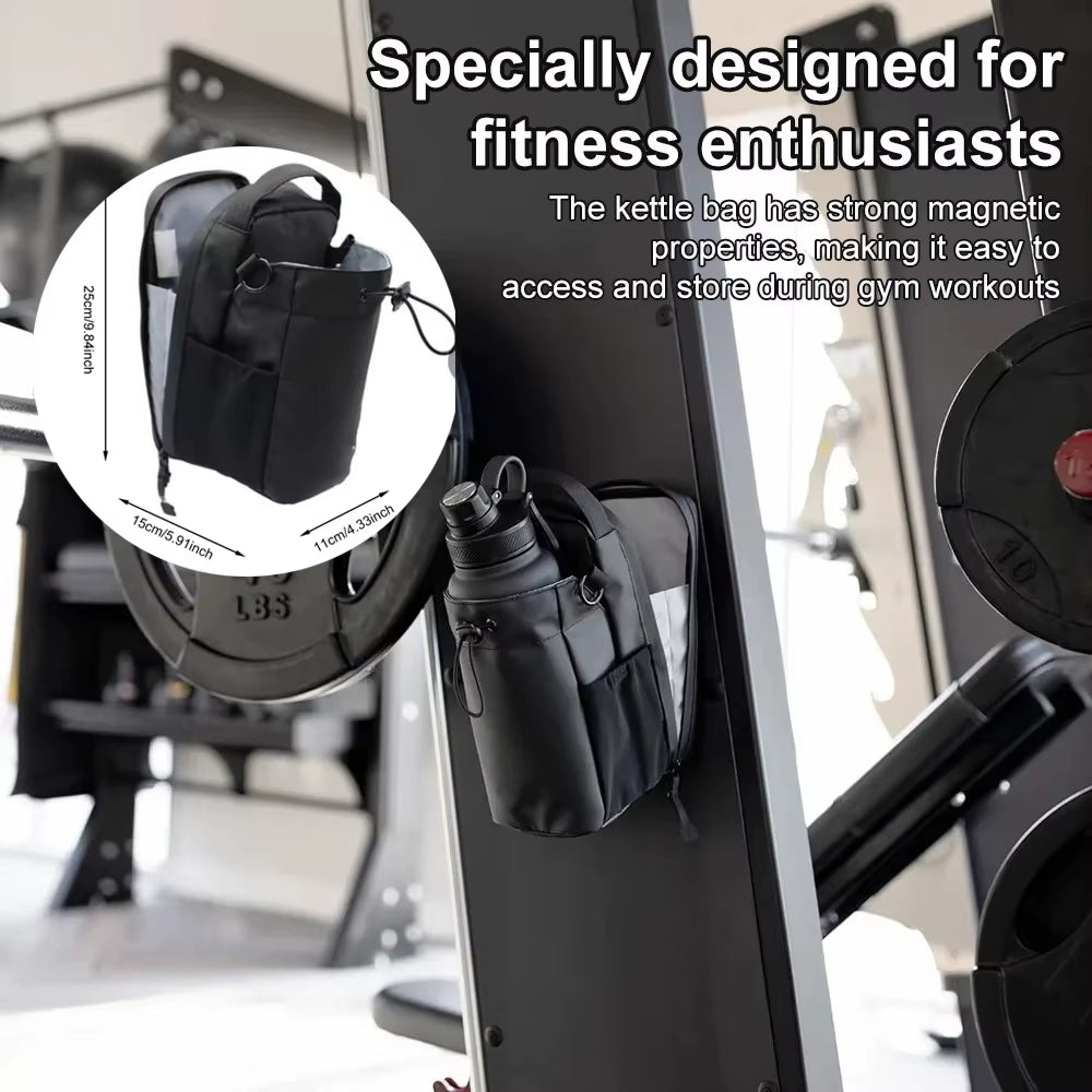 2025 Magnetic Gym Sling Bag Water Bottle & Phone Holder Waterproof Crossbody Bag for Outdoor Sports Travel Fitness Accessories