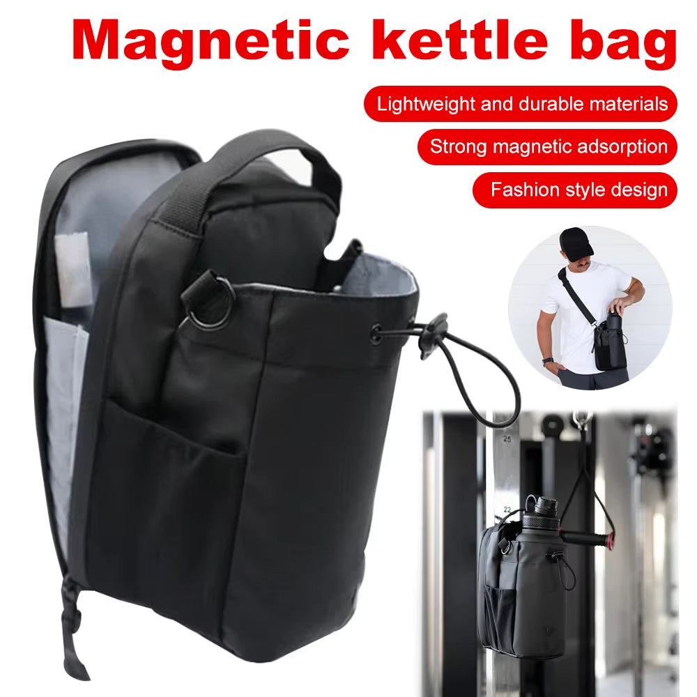 2025 Magnetic Gym Sling Bag Water Bottle & Phone Holder Waterproof Crossbody Bag for Outdoor Sports Travel Fitness Accessories