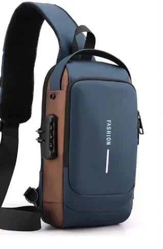 Elevate Your Style with Our Anti-Theft Men's Crossbody Sling Bag Featuring USB Charging - Ideal for School and Adventurous Trips!