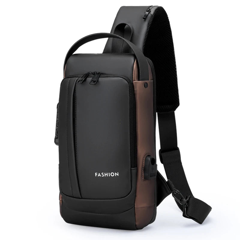 Elevate Your Style with Our Anti-Theft Men's Crossbody Sling Bag Featuring USB Charging - Ideal for School and Adventurous Trips!