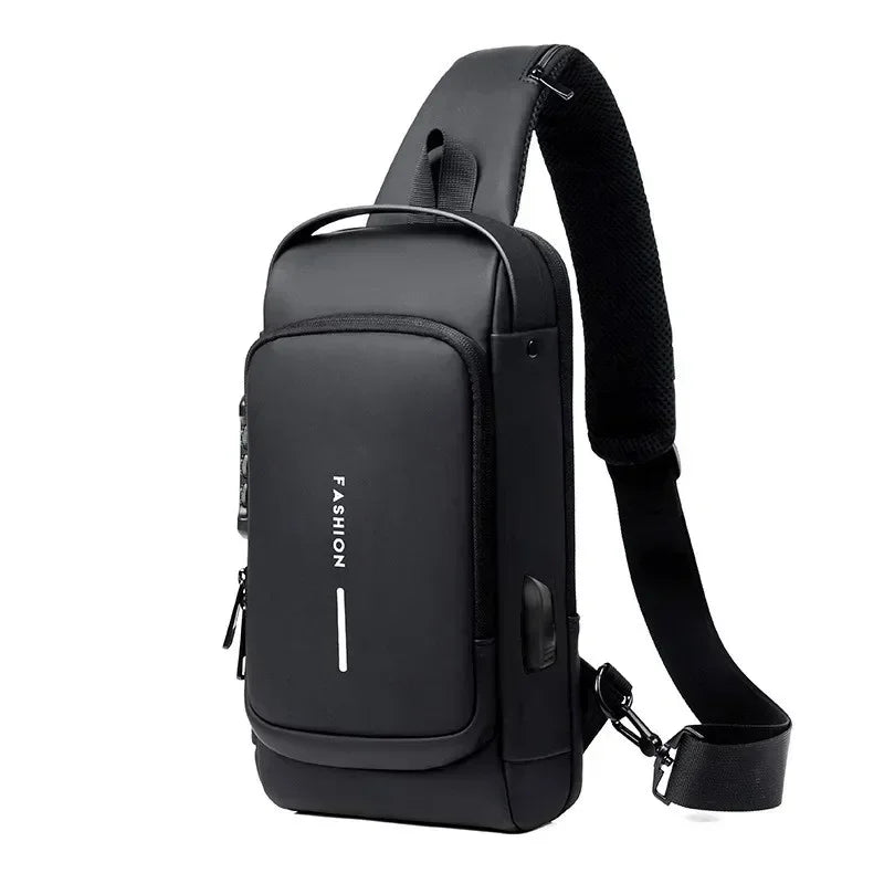 Elevate Your Style with Our Anti-Theft Men's Crossbody Sling Bag Featuring USB Charging - Ideal for School and Adventurous Trips!