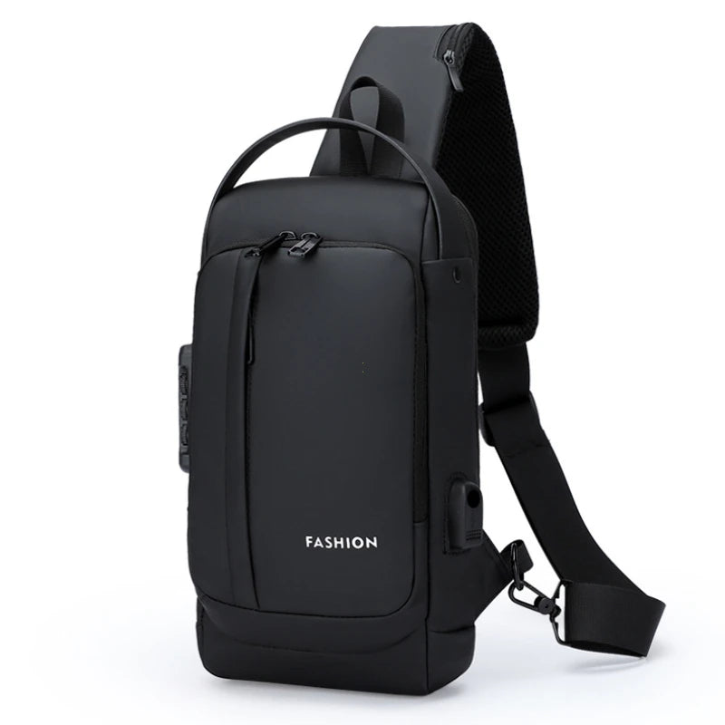 Elevate Your Style with Our Anti-Theft Men's Crossbody Sling Bag Featuring USB Charging - Ideal for School and Adventurous Trips!